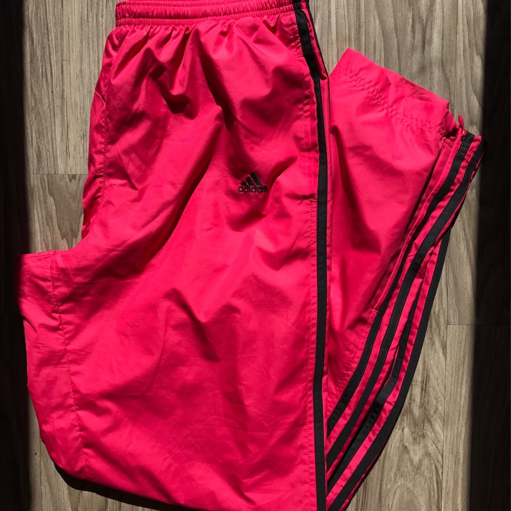 Hot Pink & Black Adidas Track Pants